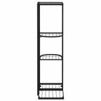 vidaXL Blumenständer 4-Etagen 43x22x76 cm Schwarz Metall
