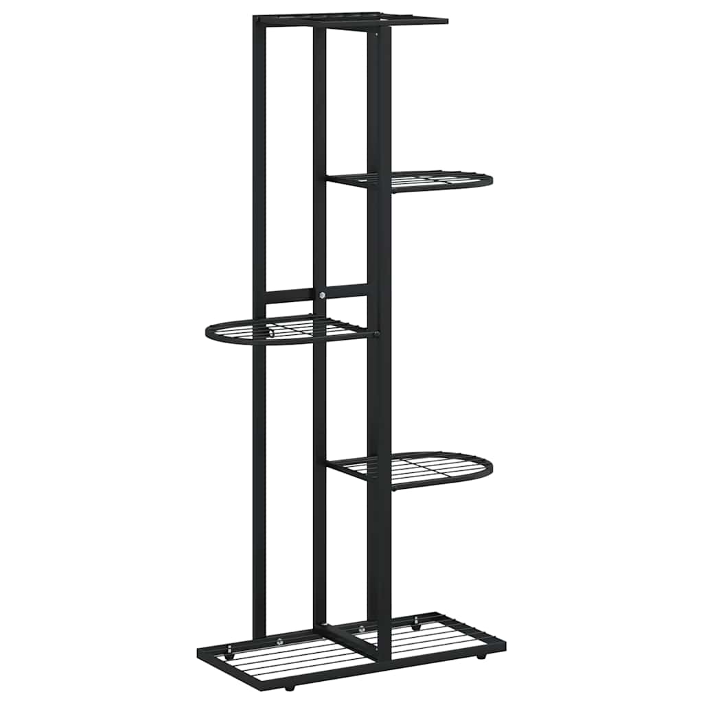 vidaXL Blumenständer 5-Etagen 43x22x98 cm Schwarz Metall