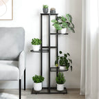 vidaXL Blumenständer 5-Etagen 43x22x98 cm Schwarz Metall