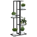 vidaXL Blumenständer 5-Etagen 43x22x98 cm Schwarz Metall