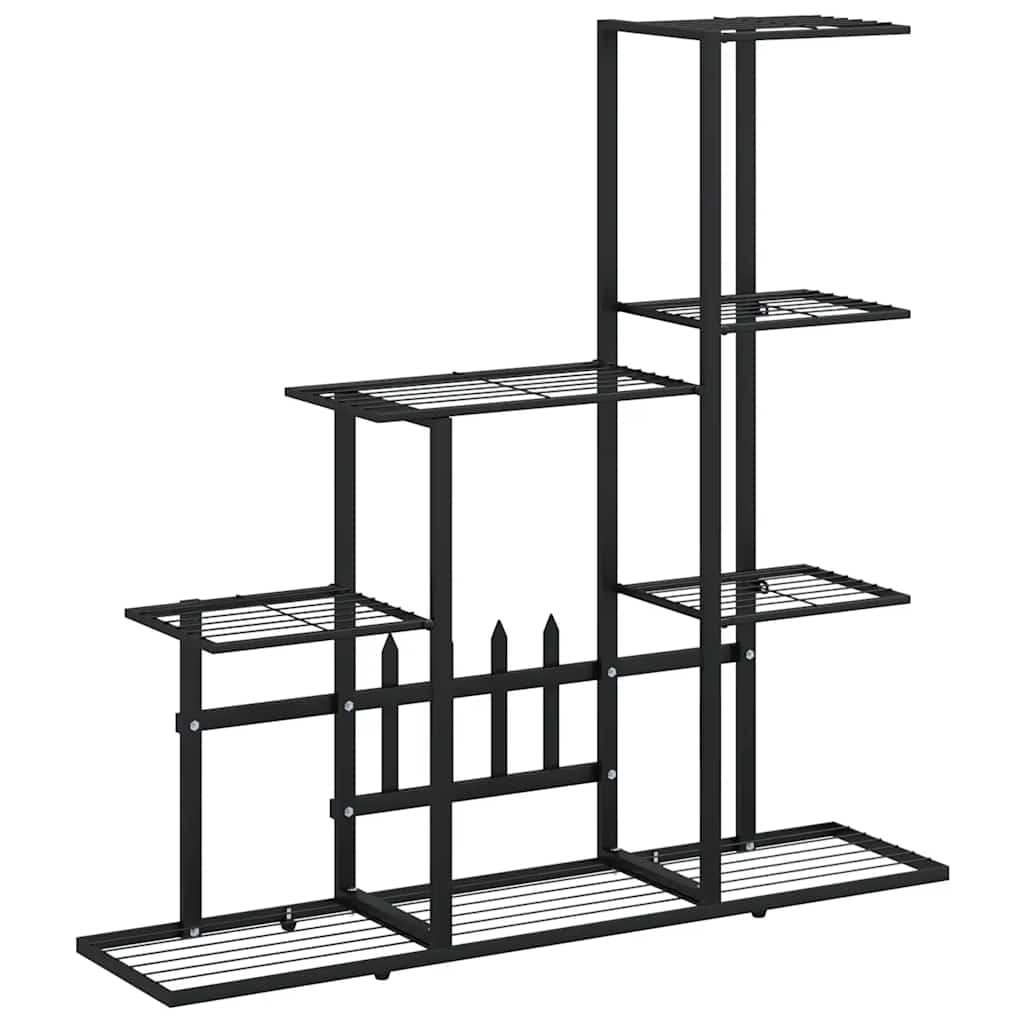 vidaXL Blumenständer 94,5x25x88 cm Schwarz Metall