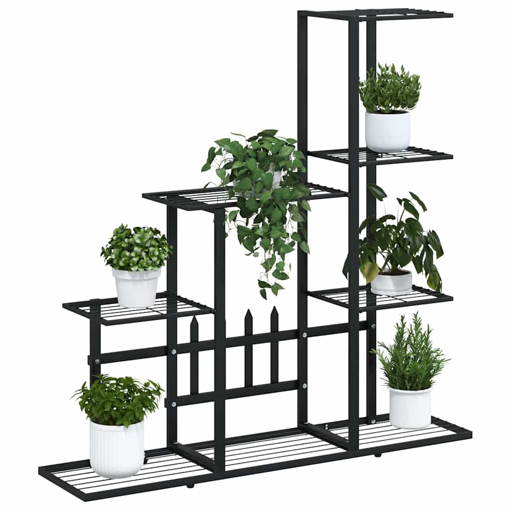 vidaXL Blumenständer 94,5x25x88 cm Schwarz Metall