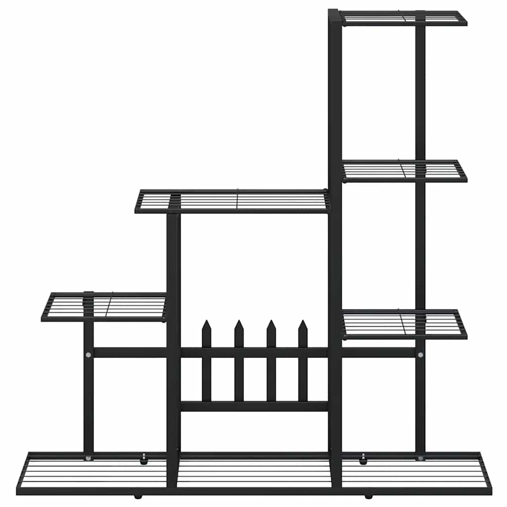 vidaXL Blumenständer 94,5x25x88 cm Schwarz Metall