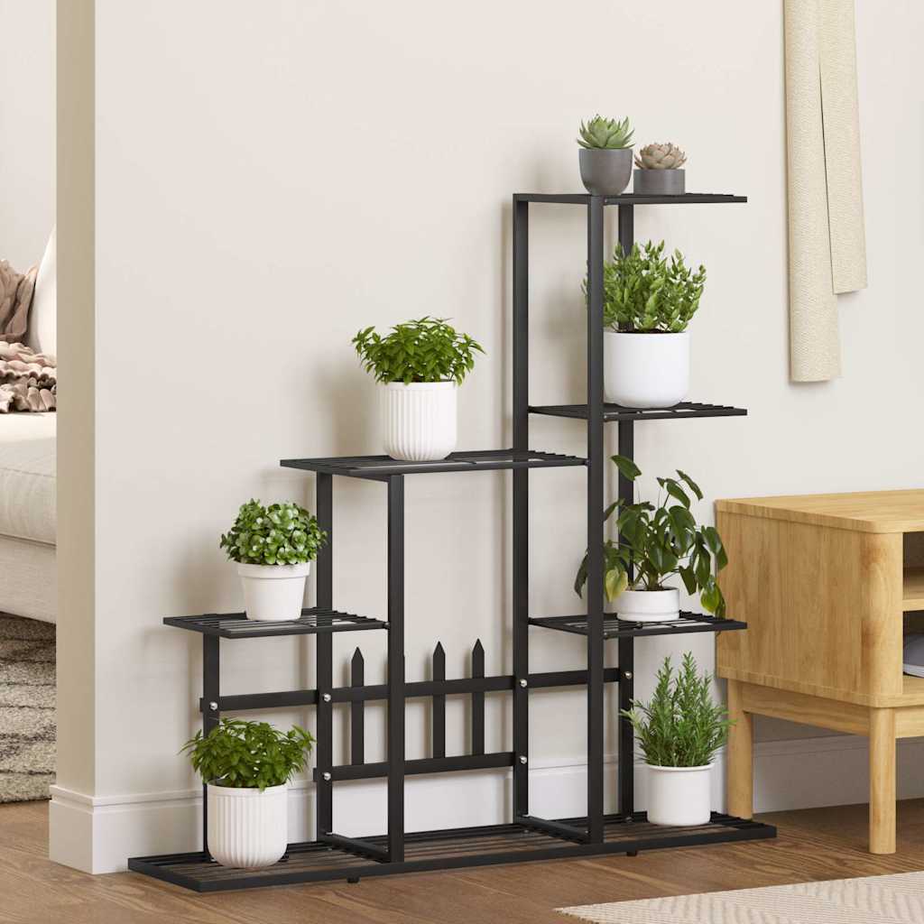 vidaXL Blumenständer 94,5x25x88 cm Schwarz Metall