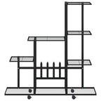 vidaXL Blumenständer auf Rollen 94,5x25x92,5 cm Schwarz Metall
