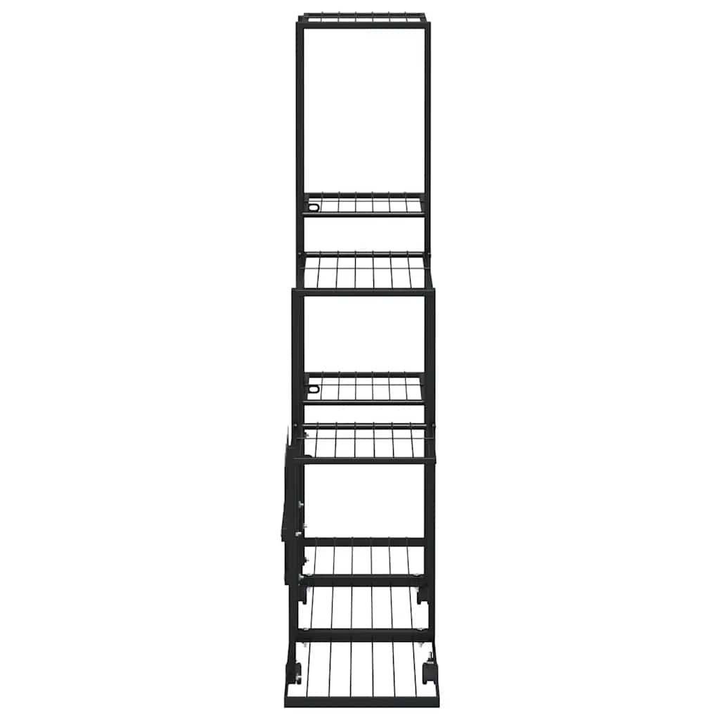 vidaXL Blumenständer auf Rollen 94,5x25x92,5 cm Schwarz Metall