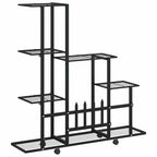 vidaXL Blumenständer auf Rollen 94,5x25x92,5 cm Schwarz Metall