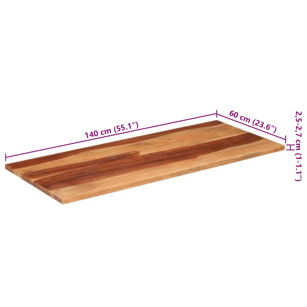 vidaXL Tischplatte 140x60x(2,5-2,7) cm Massivholz Akazie