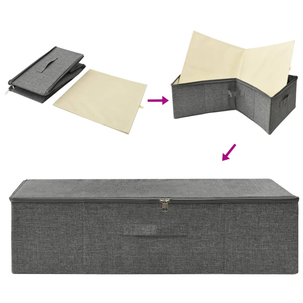 vidaXL Aufbewahrungsbox Stoff 70x40x18 cm Anthrazit