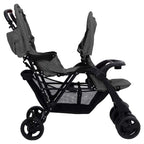 vidaXL Tandem-Zwillingskinderwagen Dunkelgrau Stahl