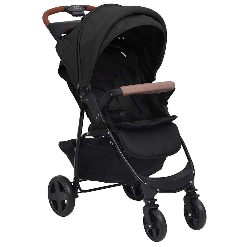 vidaXL 2-in-1 Kinderwagen Hellgrau Stahl
