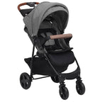 vidaXL 3-in-1 Kinderwagen Hellgrau Stahl