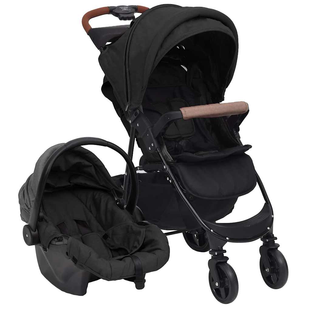 vidaXL 3-in-1 Kinderwagen Hellgrau Stahl