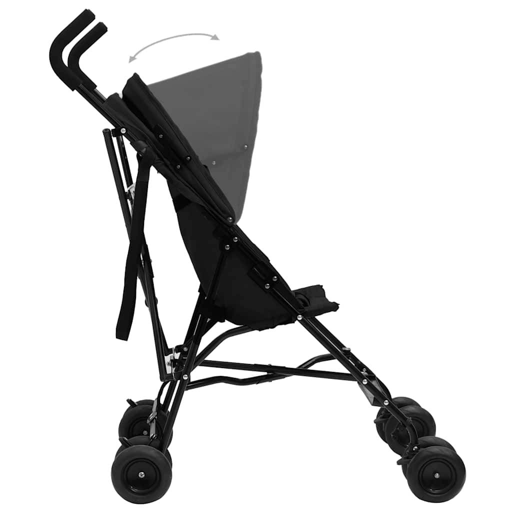 vidaXL Kinderwagen Anthrazit und Schwarz Stahl
