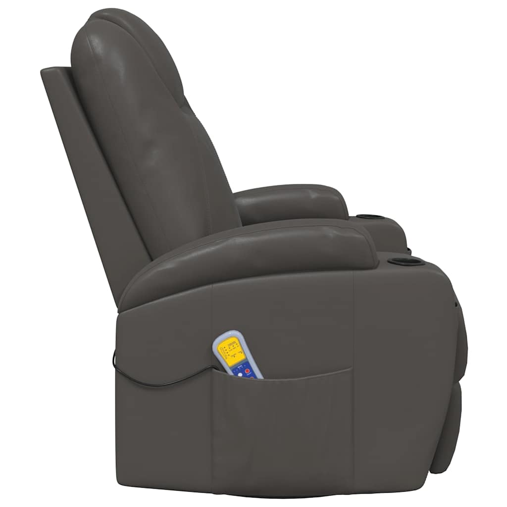 vidaXL Massage-Schaukelsessel Anthrazit Kunstleder