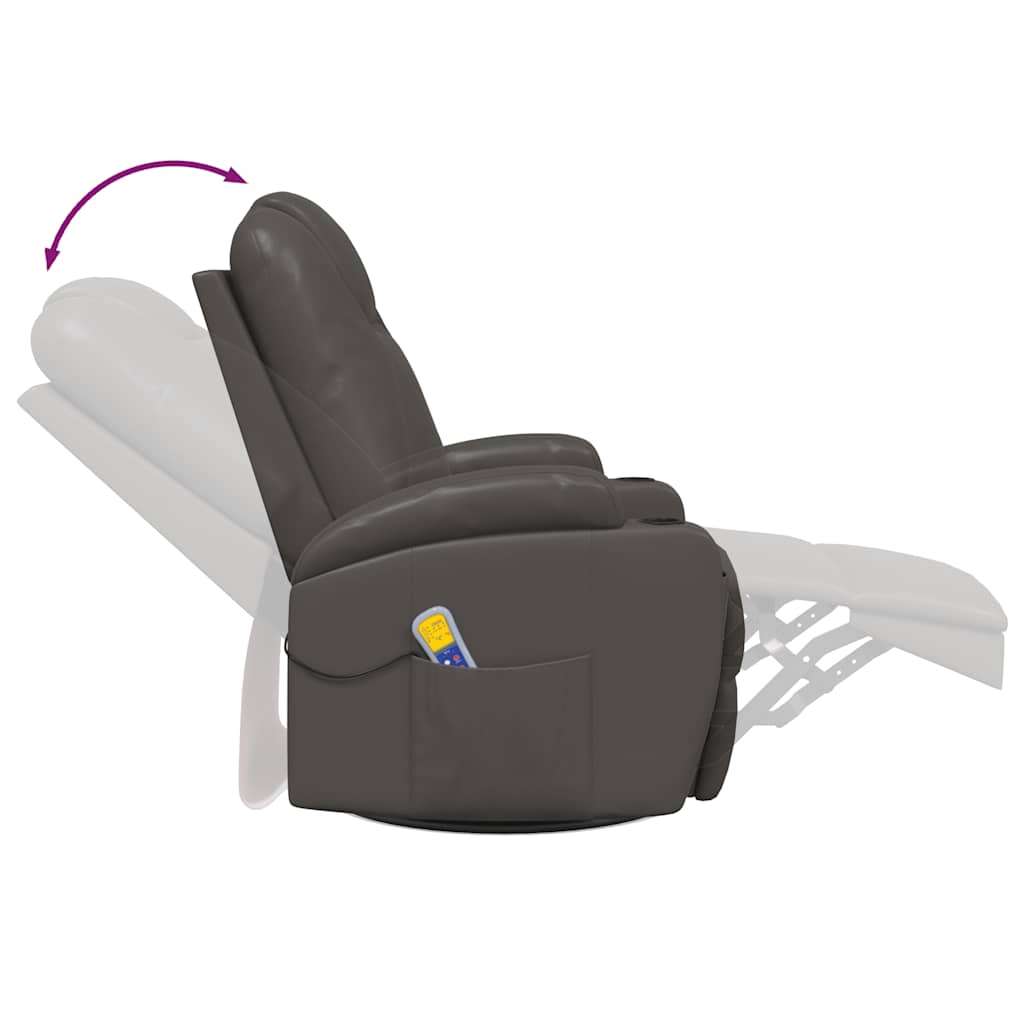 vidaXL Massage-Schaukelsessel Anthrazit Kunstleder