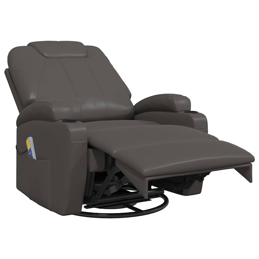 vidaXL Massage-Schaukelsessel Anthrazit Kunstleder