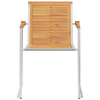 vidaXL 4 Stk. Gartenstühle Massivholz Teak und Edelstahl