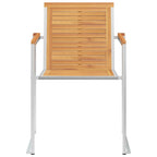 vidaXL 6 Stk. Gartenstühle Massivholz Teak und Edelstahl