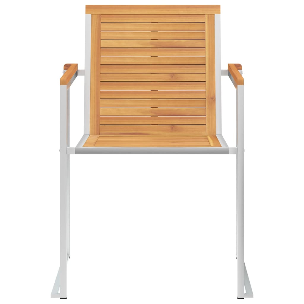vidaXL 6 Stk. Gartenstühle Massivholz Teak und Edelstahl