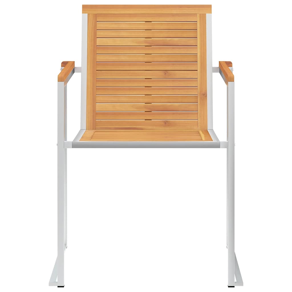vidaXL 8 Stk. Gartenstühle Massivholz Teak und Edelstahl