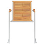 vidaXL 8 Stk. Gartenstühle Massivholz Teak und Edelstahl