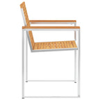 vidaXL 8 Stk. Gartenstühle Massivholz Teak und Edelstahl