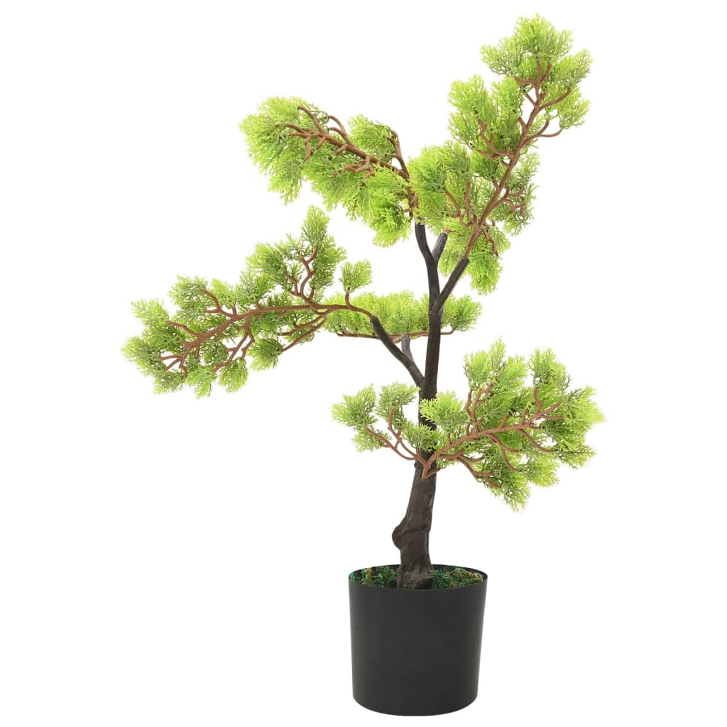 vidaXL Künstlicher Bonsai Zypresse mit Topf 60 cm Grün