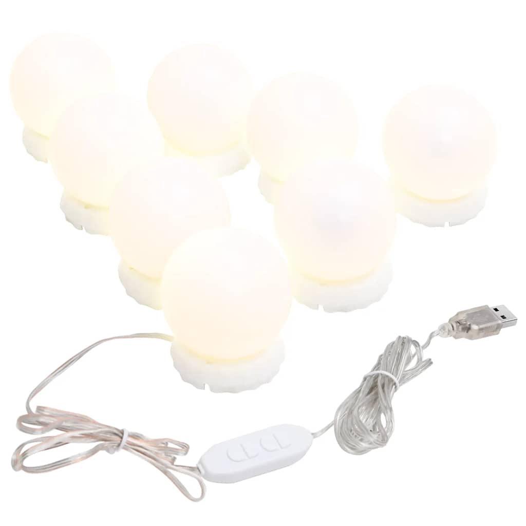 vidaXL Spiegelleuchte mit 8 LED-Glühbirnen Warmweiß und Kaltweiß