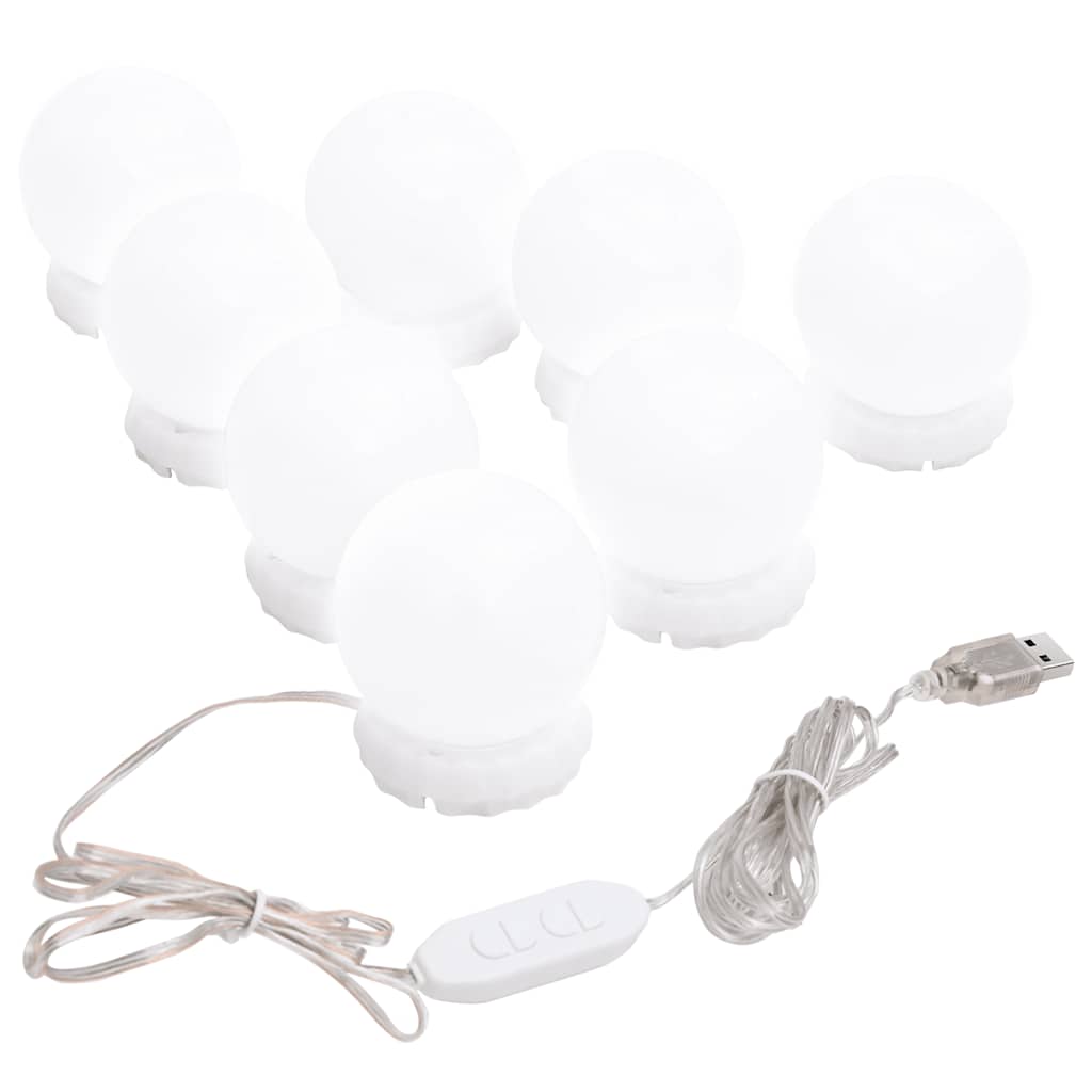 vidaXL Spiegelleuchte mit 8 LED-Glühbirnen Warmweiß und Kaltweiß