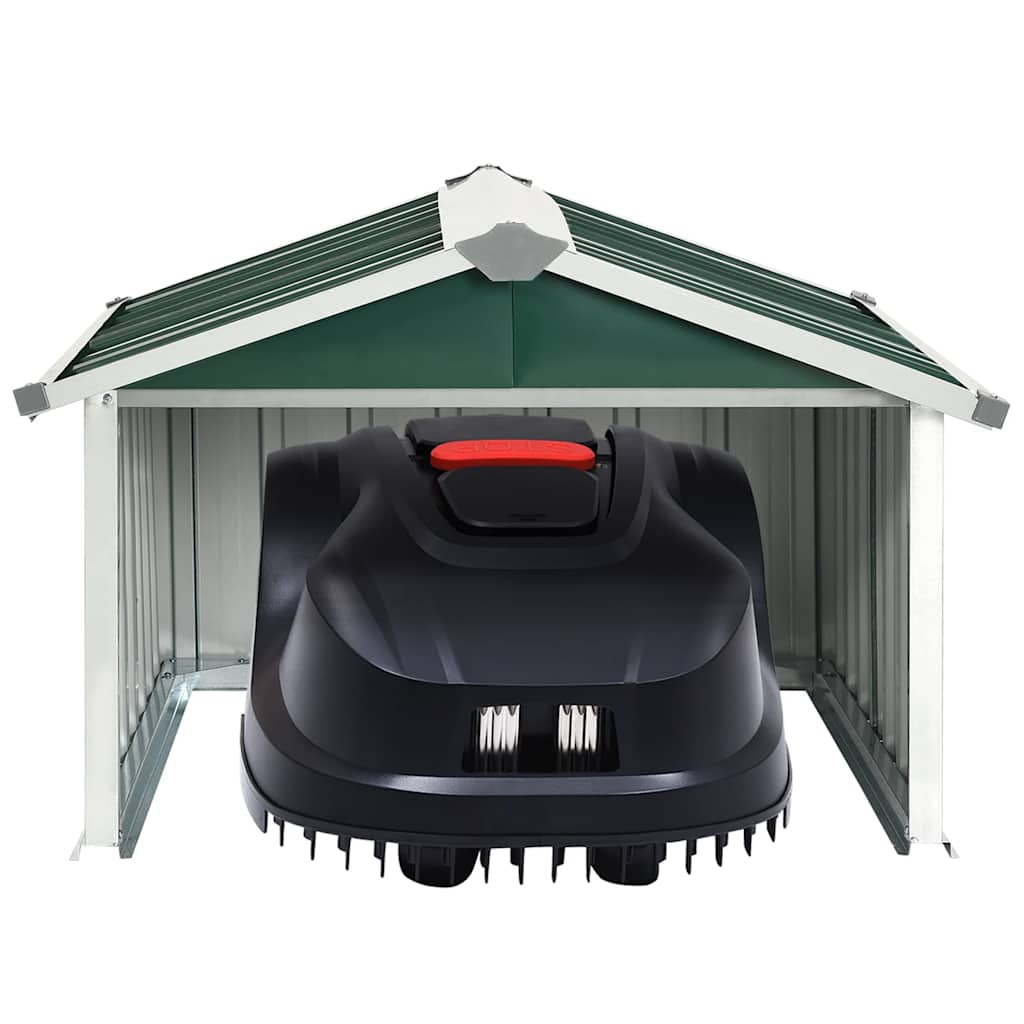 vidaXL Rasenmäher Garage 92x97x63 cm Verzinkter Stahl Grün