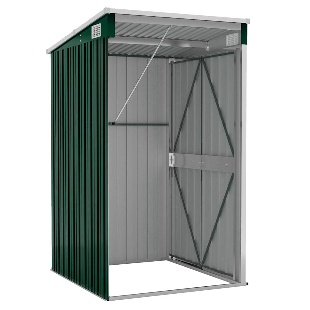 vidaXL Anbauschuppen Grün 118x100x178 cm Verzinkter Stahl