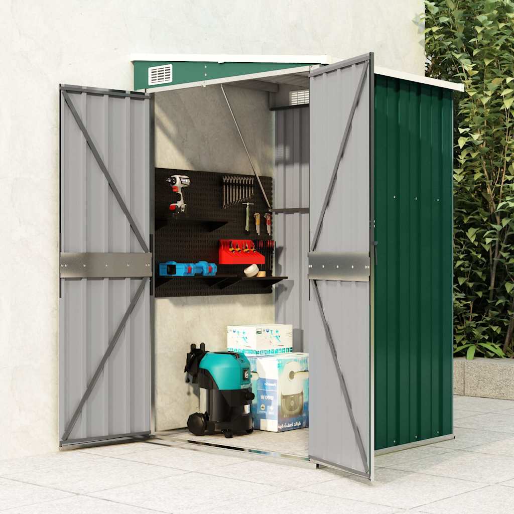 vidaXL Anbauschuppen Grün 118x100x178 cm Verzinkter Stahl