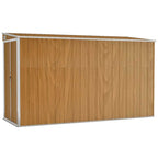 vidaXL Wandmontiertes Gartenhaus Braun 118 x 288 x 178 cm Verzinkter Stahl