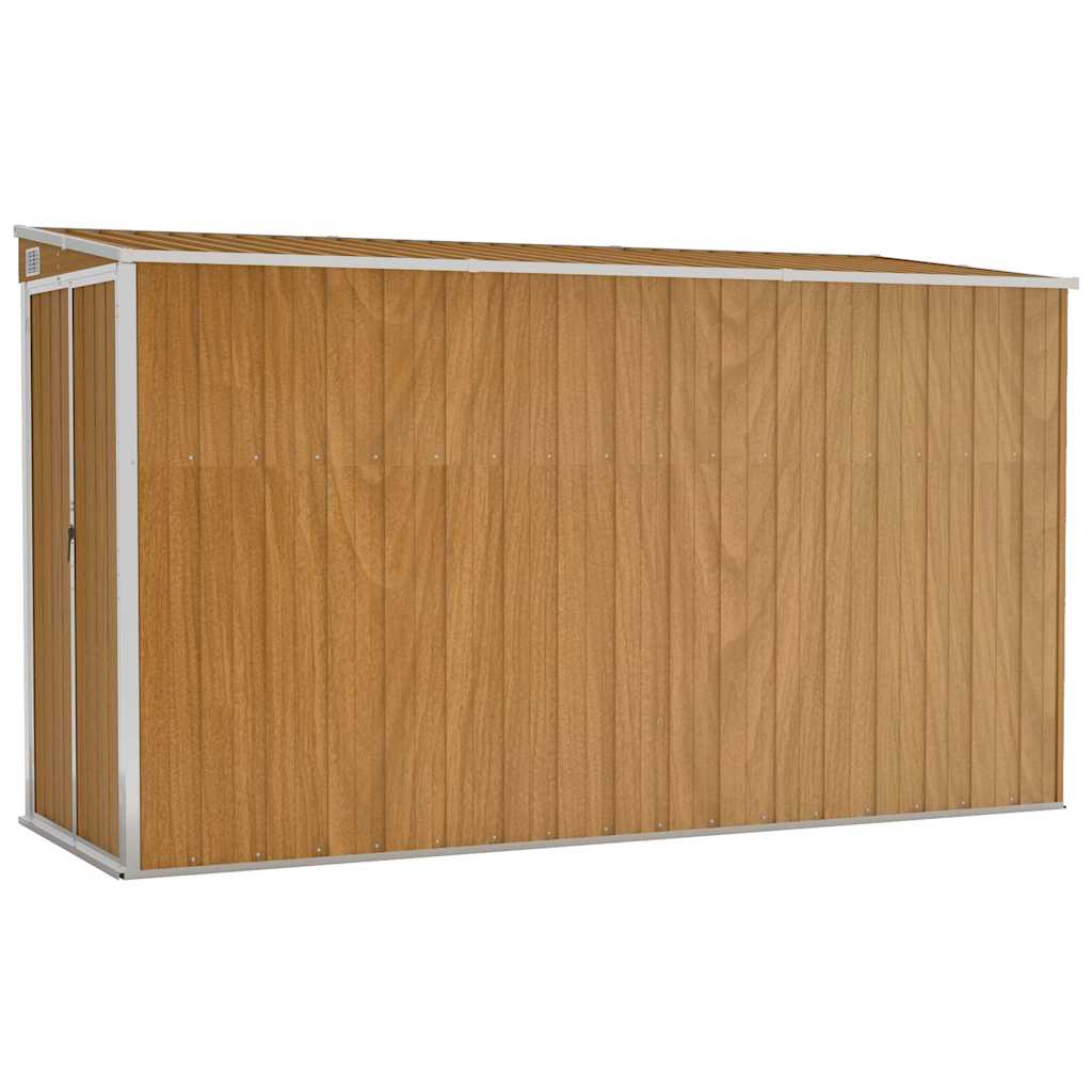 vidaXL Wandmontiertes Gartenhaus Braun 118 x 288 x 178 cm Verzinkter Stahl