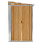 vidaXL Wandmontiertes Gartenhaus Braun 118 x 288 x 178 cm Verzinkter Stahl