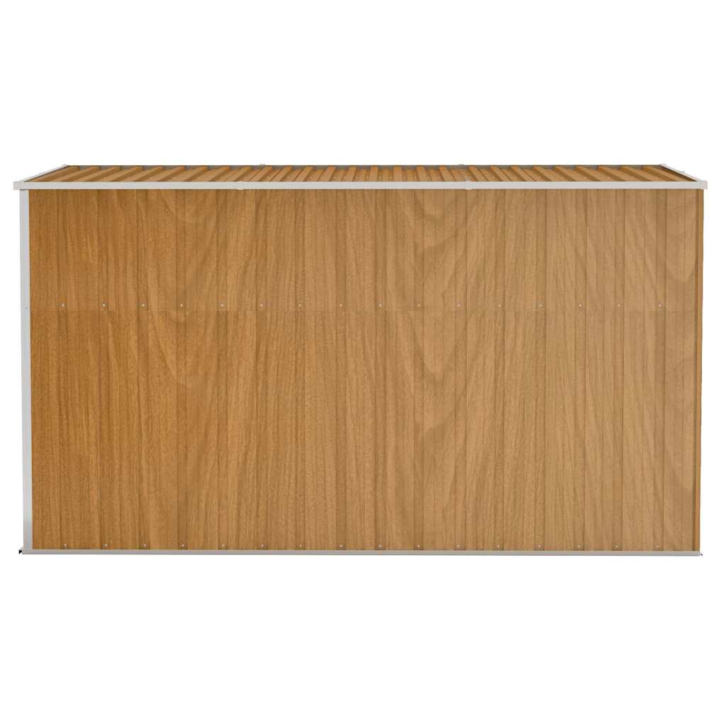 vidaXL Wandmontiertes Gartenhaus Braun 118 x 288 x 178 cm Verzinkter Stahl