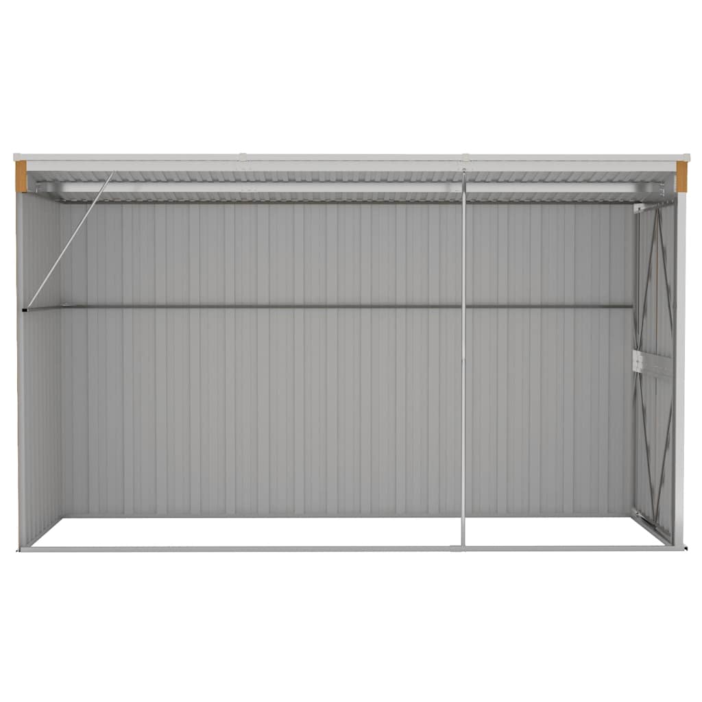 vidaXL Wandmontiertes Gartenhaus Braun 118 x 288 x 178 cm Verzinkter Stahl