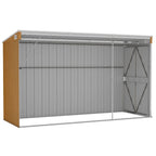 vidaXL Wandmontiertes Gartenhaus Braun 118 x 288 x 178 cm Verzinkter Stahl