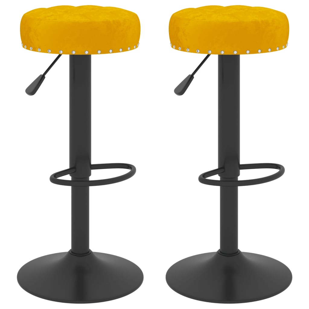 vidaXL Barhocker 2 Stk. Senfgelb Samt