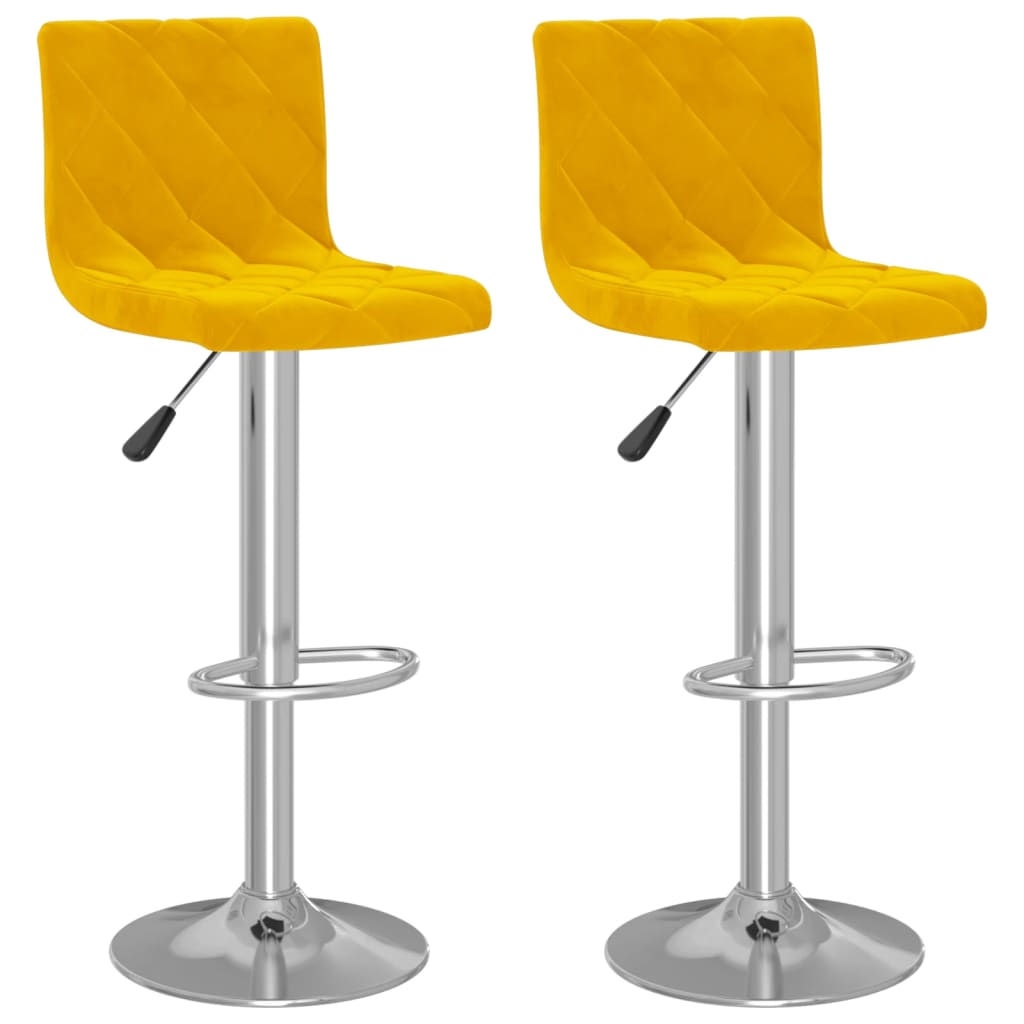 vidaXL Barhocker 2 Stk. Senfgelb Samt