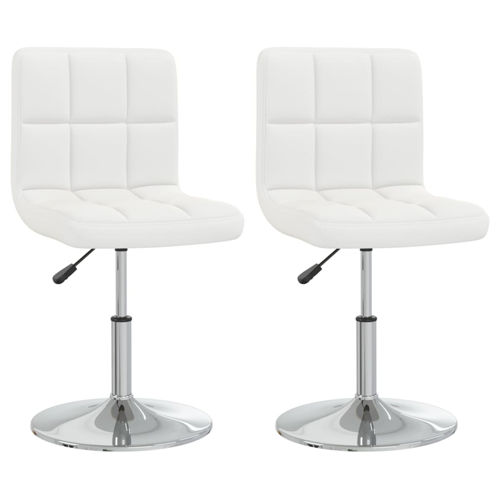 vidaXL Esszimmerstühle 2 Stk. Weiß Kunstleder