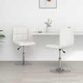 vidaXL Esszimmerstühle 2 Stk. Weiß Kunstleder
