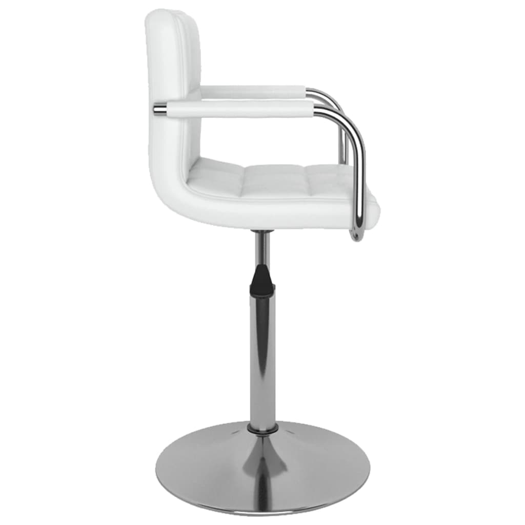 vidaXL Esszimmerstühle 2 Stk. Drehbar Weiß Kunstleder
