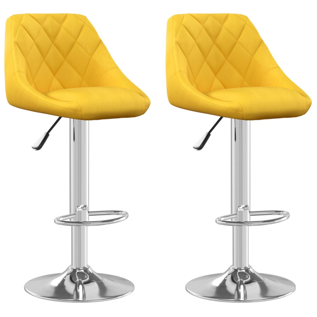 vidaXL Barhocker 2 Stk. Senfgelb Samt