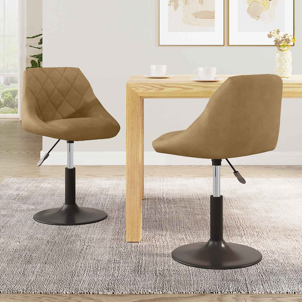vidaXL Drehbare Esszimmerstühle 2 pcs Braun 46 x 44 x 77,5 cm