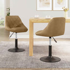 vidaXL Drehbare Esszimmerstühle 2 pcs Braun 46 x 44 x 77,5 cm