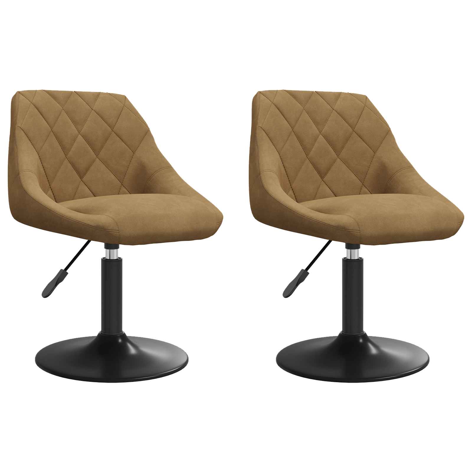 vidaXL Drehbare Esszimmerstühle 2 pcs Braun 46 x 44 x 77,5 cm