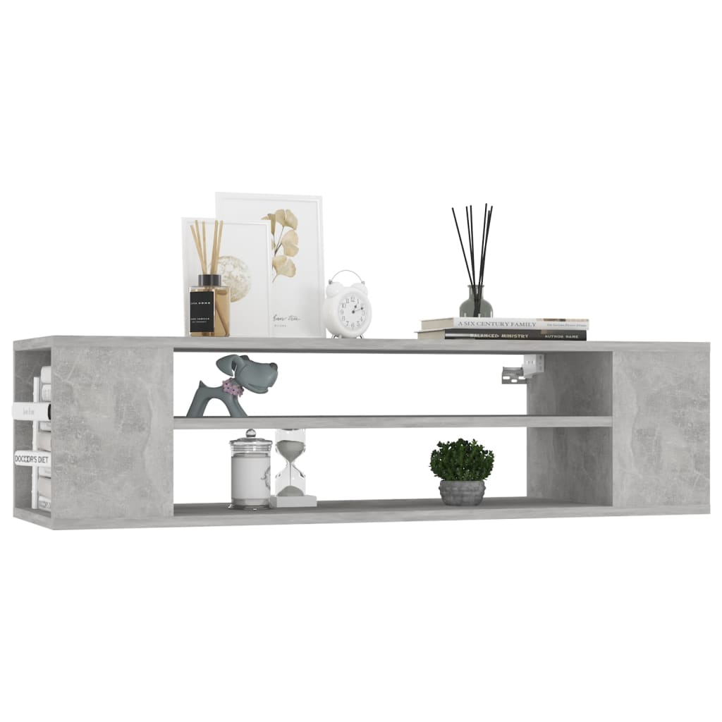 vidaXL TV-Hängeschrank Betongrau 100x30x26,5 cm Holzwerkstoff