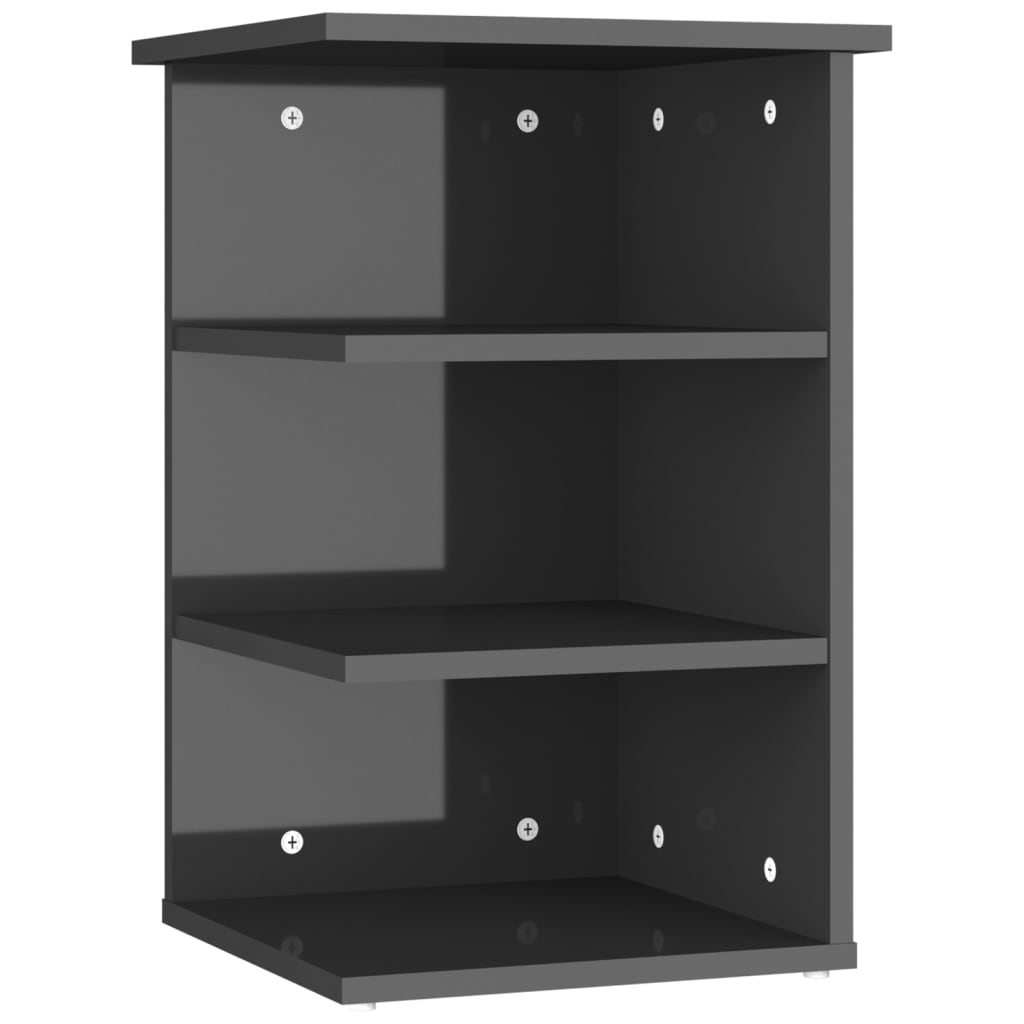 vidaXL Beistellregal Hochglanz-Grau 35x35x55 cm Holzwerkstoff
